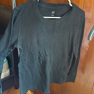 GAP Black Ribbed Long Sleeve Thermal Shirt